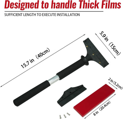 Squeegee with measurements and text indicating its use for thick films.
