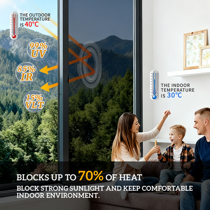 RockRose Reflective Building Tint Film – One Way Mirror Tint for Home & Office Windows | 99% UV Block
