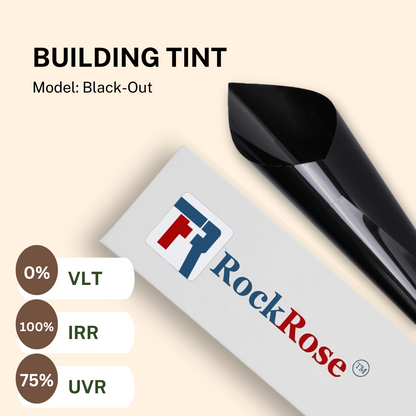 RockRose Reflective Building Tint Film to Enhance Privacy & Style - One Way Window Film Tint for Home Windows & Commercial Purpose - VLT Mirror Tint with 99% UV Blocking Feature