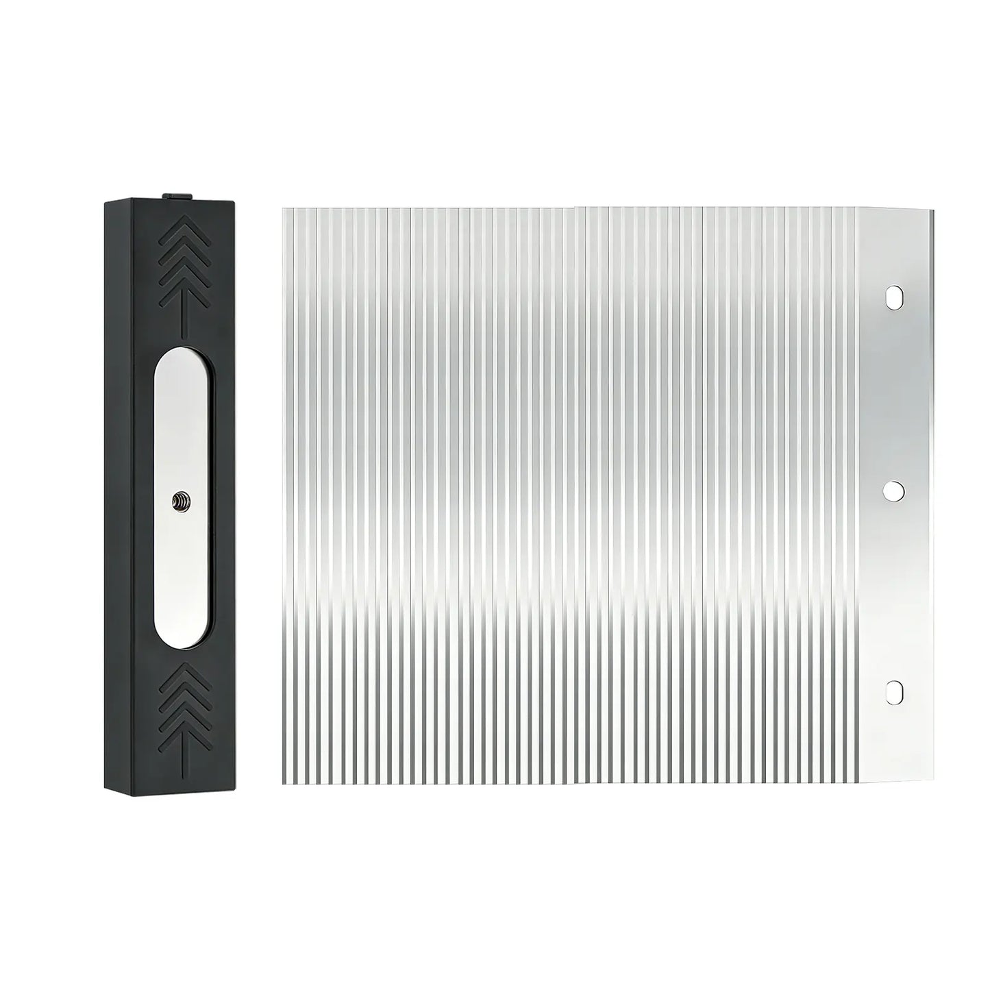 Multiple stainless blade on a black holder