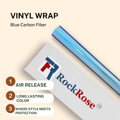 Rockrose 7D Carbon Fiber Vinyl Wrap with Twill Weave Style - Carbon Fiber Vinyl Wrap for Cars with Air Release Feature for Installation - Self-Adhesive Vinyl Car Wrap