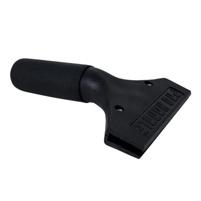 Black Cast aluminum squeegee handle with rockrose logo