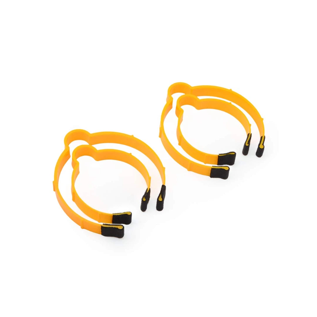 4 pcs yellow Coil Hoop Clip on a white background