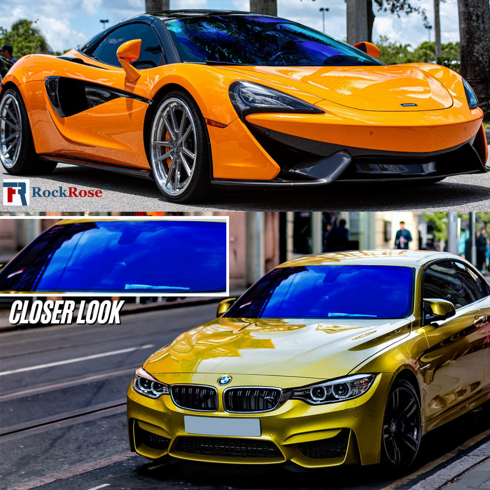 Chameleon Window Tint Film – UV/Heat Protection, High VLT Deep Blue Tint