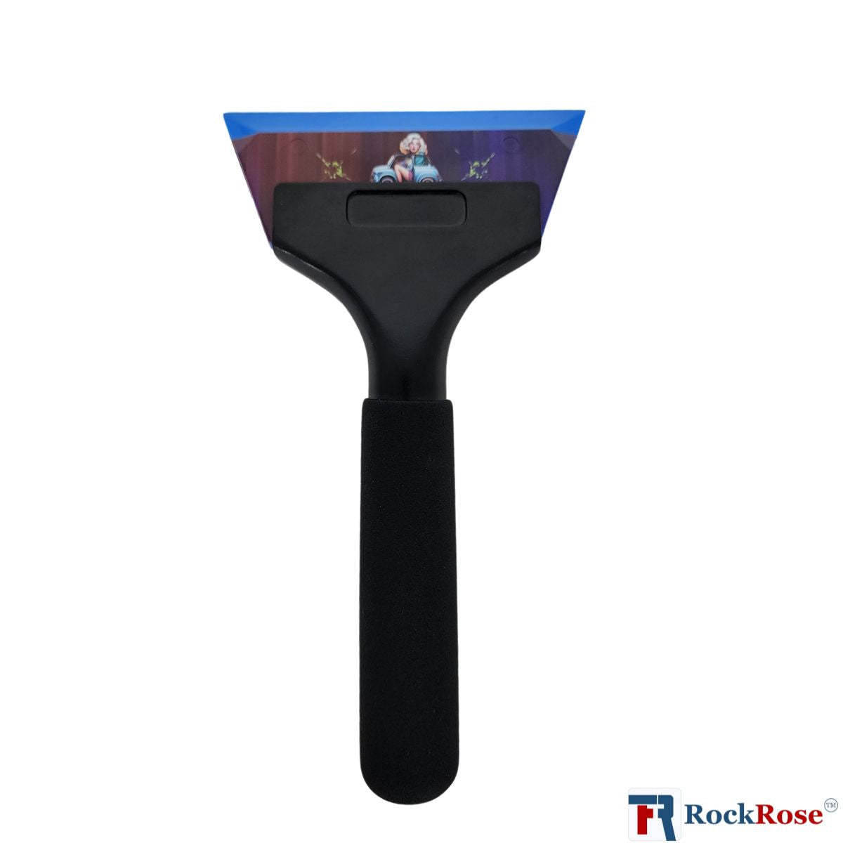 Black crush bevel blade with female on a car design
