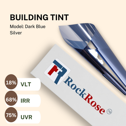 RockRose PET Building Tint Window Shield: Reflective Daytime Privacy Film with Heat Block, UV Protection, and Home/Office Enhancement