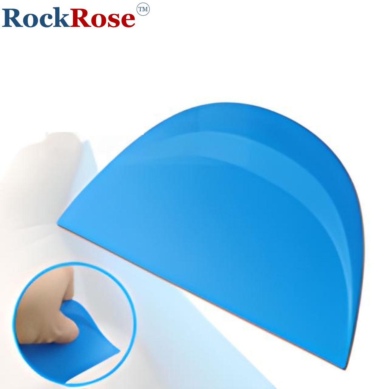 RockRose Smart Card Squeegee for Precision Application - Window Film Squeegee Card with Comfortable to Handle Feature - Tool for Precise Movements During Installations - Blue