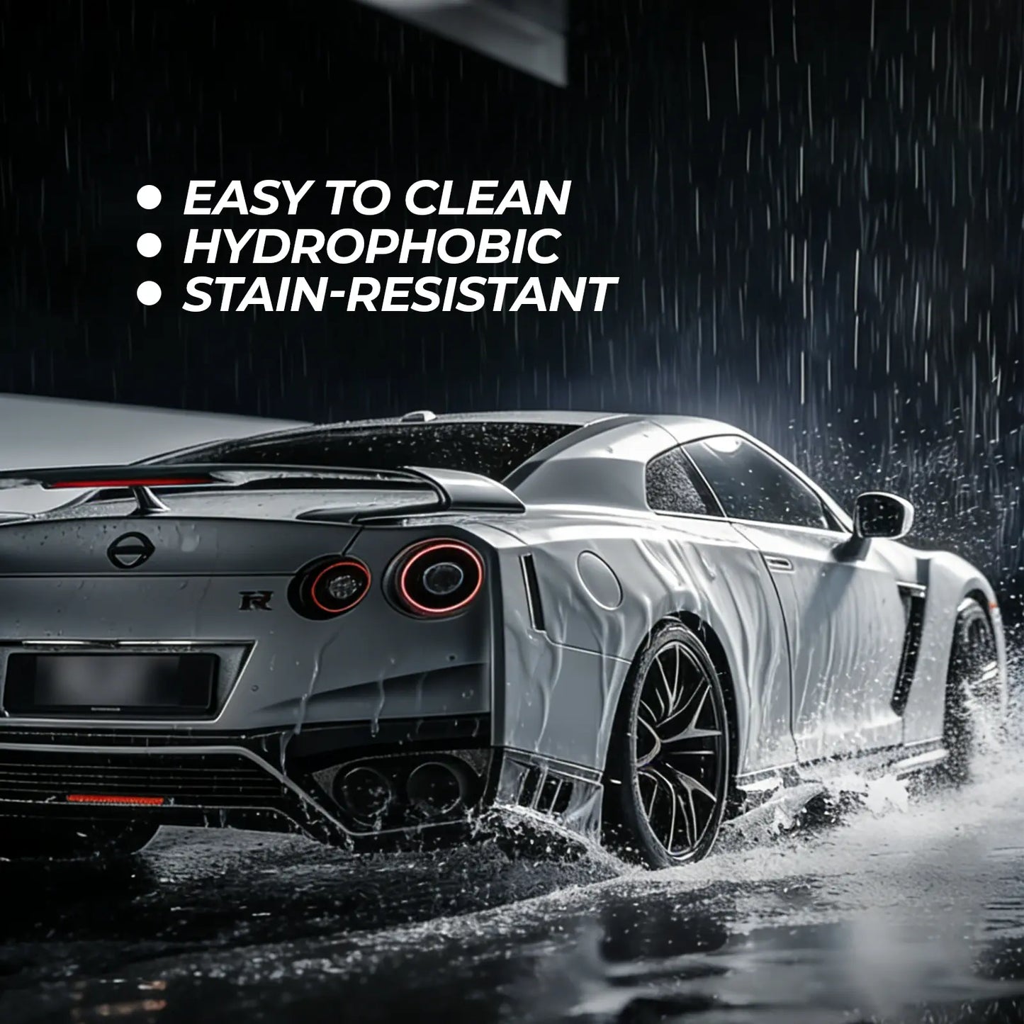 Car with hydrophobic coating features in rain,armorix ppf brand by rockrose