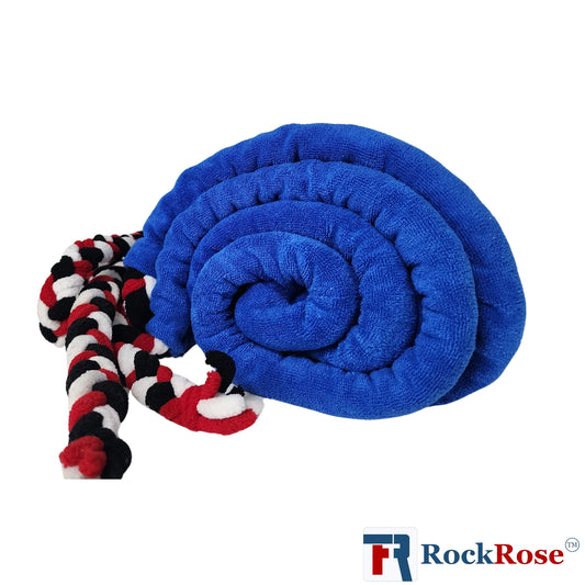 A blue dashboard cover with a patterned edge, branded with the RockRose logo, laid out on a white background.