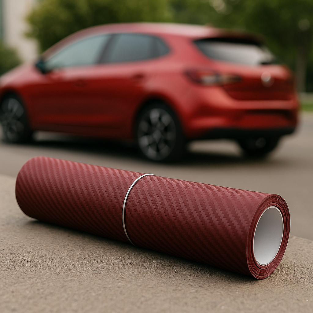 Rockrose 3D Carbon Fiber Vinyl Wrap with Twill Weave Style - Carbon Fiber Vinyl Wrap for Cars with Air Release Feature for Installation - Self-Adhesive Vinyl Car Wrap