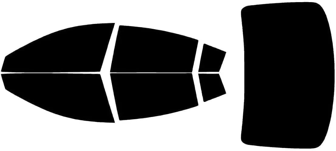 Black and white illustration of a precut car tint