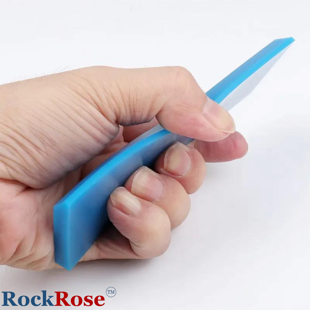 RockRose 5" Bevel Blade Squeegee Tool for Car Cleaning & Detailing - Comfortable Grip Hand Squeegee for Car Windows Tinting - Car Window Hand Squeegee for Vinyl Wrap Installation - Bluemax