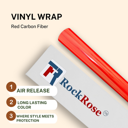 Rockrose 7D Carbon Fiber Vinyl Wrap with Twill Weave Style - Carbon Fiber Vinyl Wrap for Cars with Air Release Feature for Installation - Self-Adhesive Vinyl Car Wrap