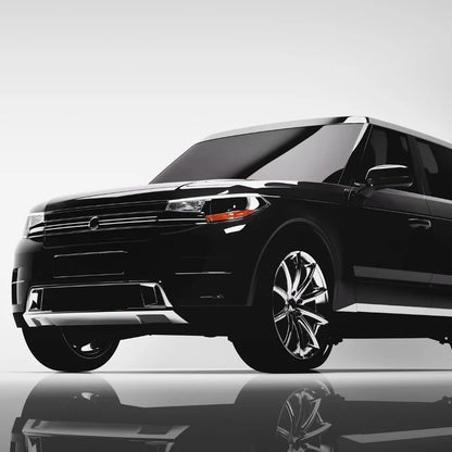Black SUV on a reflective surface with premium carbon window tint series