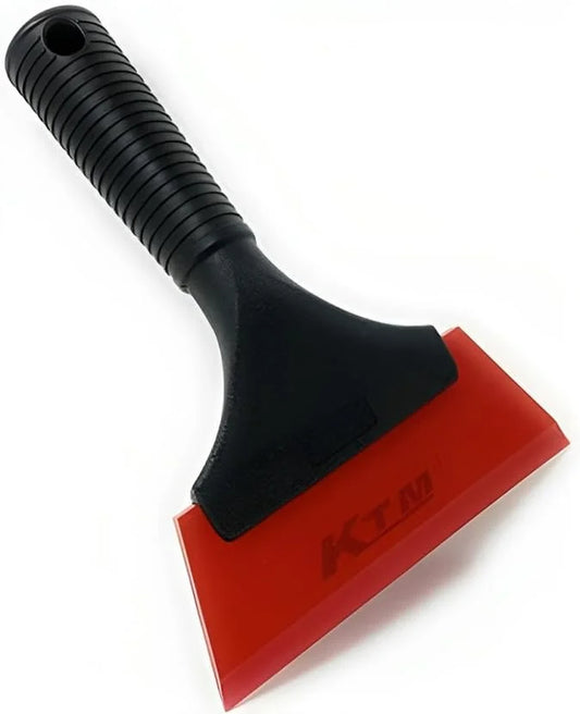 Red squeegee with black handle on a white background, featuring KTM branding.