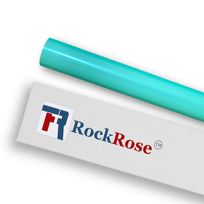 RockRose Satin Metallic Paint Vinyl Wrap - Car Wrap Film for Interior Applications - Air Release Feature Vehicle Wrap Vinyl - UV Resistance Adhesive Back Automotive Vinyl - Aqua Blue