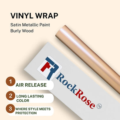 RockRose vinyl wrap roll with packaging on a beige background