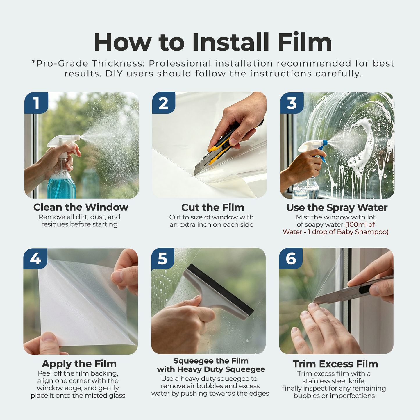 RockRose 4 Mil Safety Security Window Film, Anti Shatter Safety Film for Glass Windows, UV Blocking Protective Window Film for Home, Office & Storefront