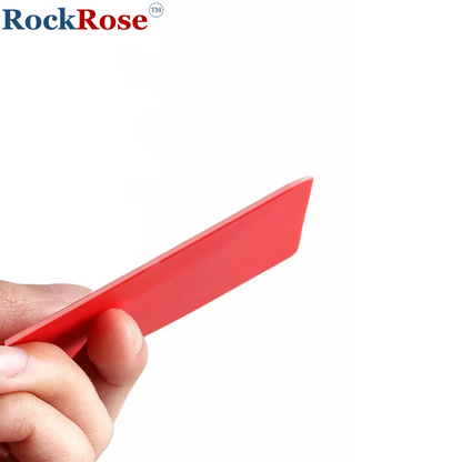 RockRose 4" Hard Card Squeegee for Precision Application - Window Film Squeegee Card with Comfortable to Handle Feature - Tool for Precise Movements During Installations - Red