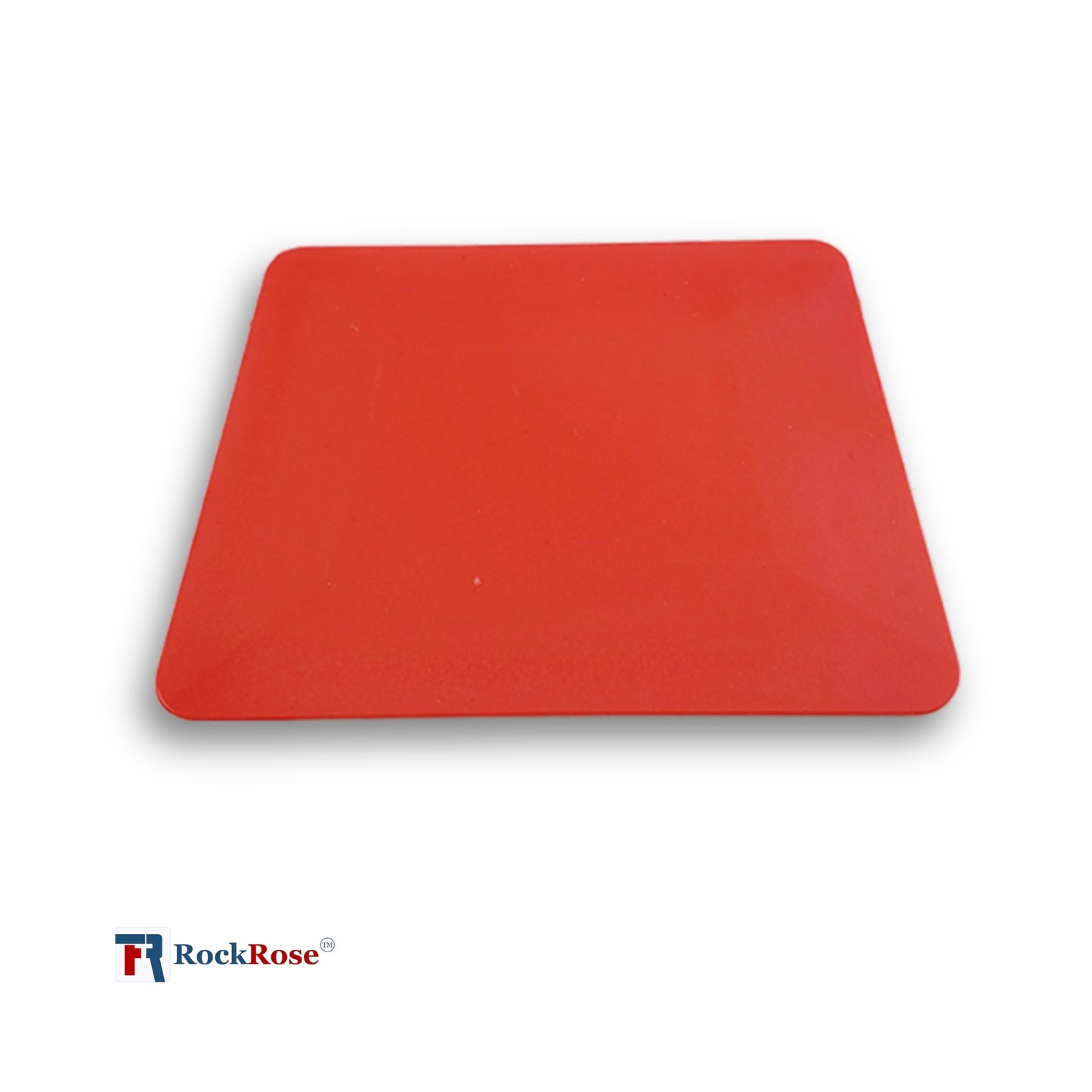 RockRose 4" Hard Card Squeegee for Precision Application - Window Film Squeegee Card with Comfortable to Handle Feature - Tool for Precise Movements During Installations - Red