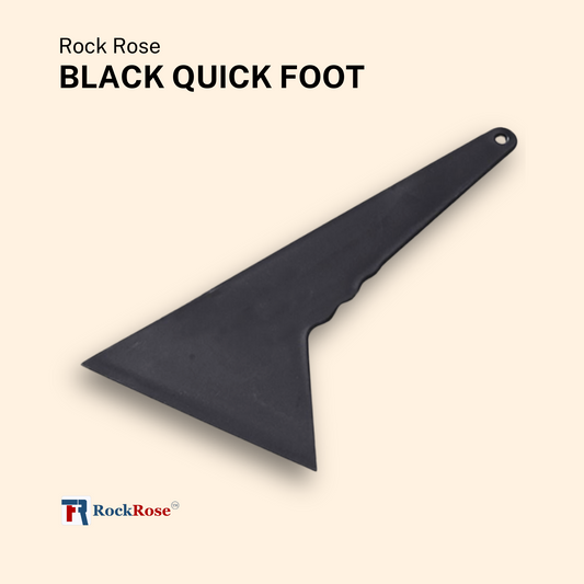 Rockrose Professional Black Quick Foot Squeegee for Tinting - Plastic Material Window Scraper Tool Perfect for Smooth Window Film Installations - Vinyl Scraper Tool for PPF and Car Stickers