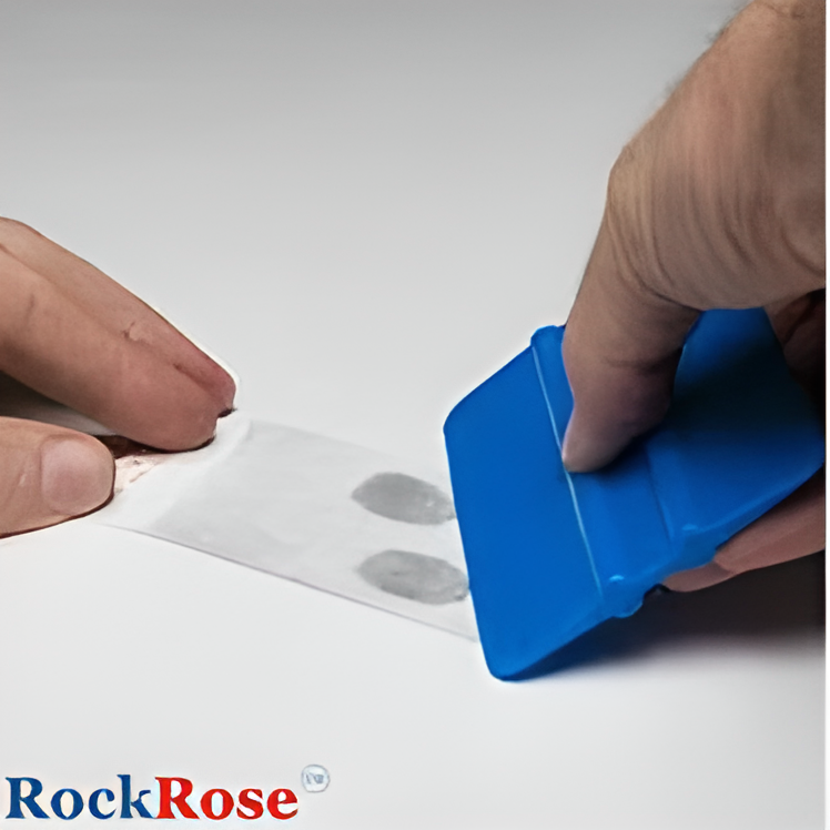 RockRose Card Squeegee for Precision Application - Window Film Squeegee Card with Comfortable to Handle Feature - Tool for Precise Movements During Installations - Blue