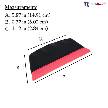 RockRose PPF Squeegee Rubber Blade Tool for Car Cleaning & Detailing - Comfortable Grip Hand Squeegee for Car Windows Tinting - Car Window Hand Squeegee for Vinyl Wrap Installation - Rubber Handle