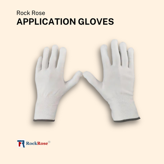 Rockrose Application Gloves Perfect for Smooth Installation of Vinyl Wrap & Paint Protection Film - Polyester Nylon Work Gloves with Grip - Comfortable & Moisture Release Automotive Gloves - White