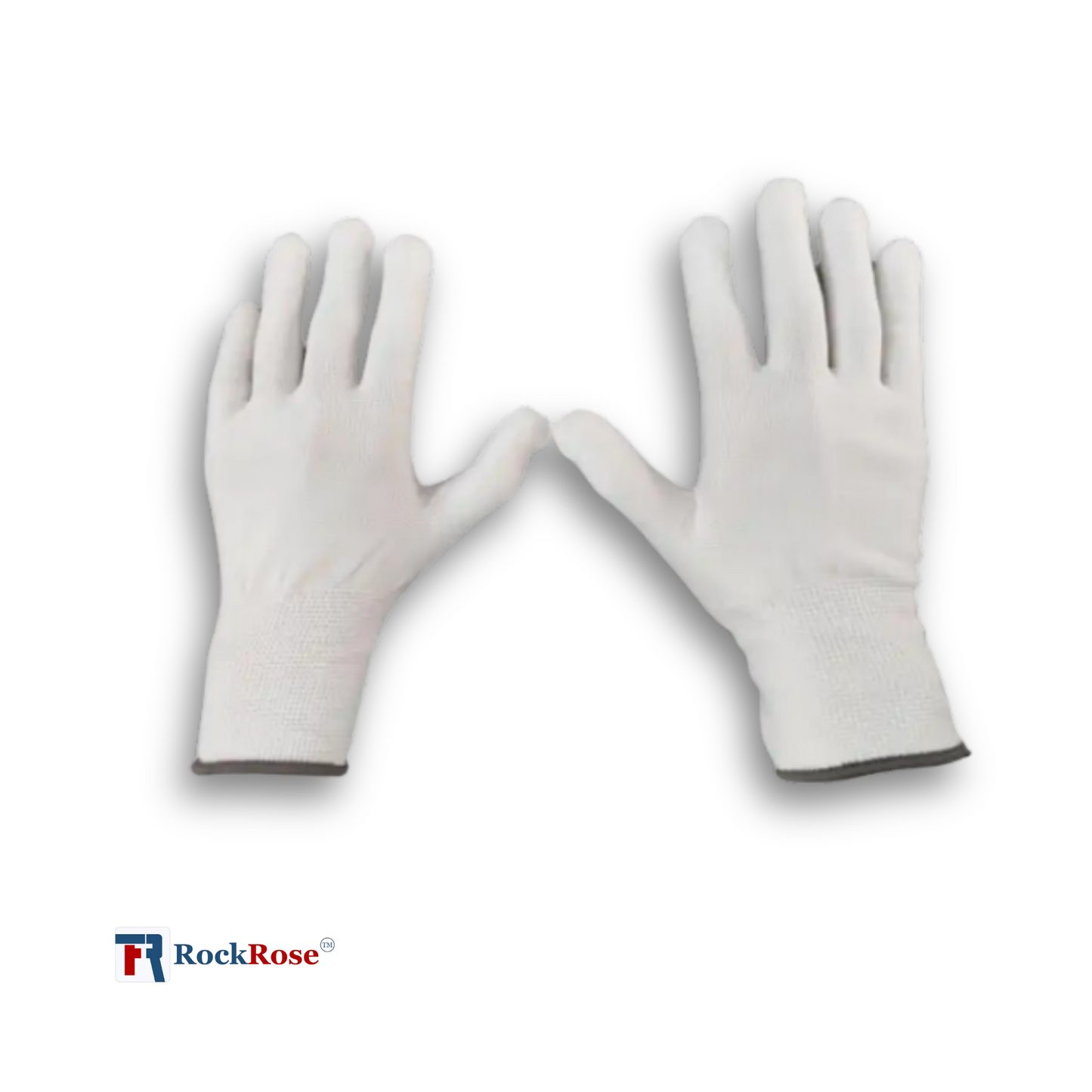 Rockrose Application Gloves Perfect for Smooth Installation of Vinyl Wrap & Paint Protection Film - Polyester Nylon Work Gloves with Grip - Comfortable & Moisture Release Automotive Gloves - White