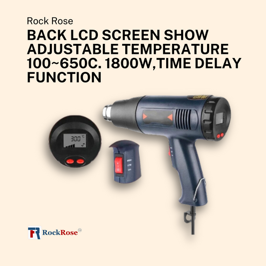 Back LCD Screen Show Adjustable Temperature 100~650C. 1800W Time Delay Function