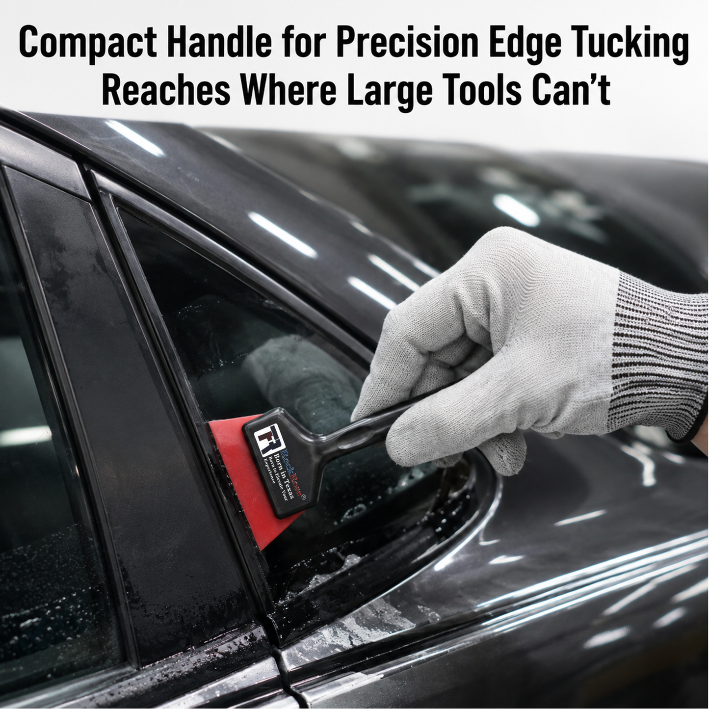RockRose Agile Handle Mini Squeegee – Vinyl Wrap, Window Tint & PPF Application Tool (3-Pack)