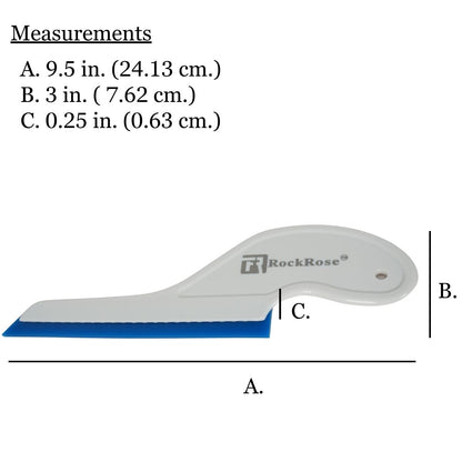 6-Inch Long Reach Triangular Scraper Squeegee with Silicone Blade for Windshield: Effortless Residual Water, Dust, Snow, and Ice Removal (Blue)