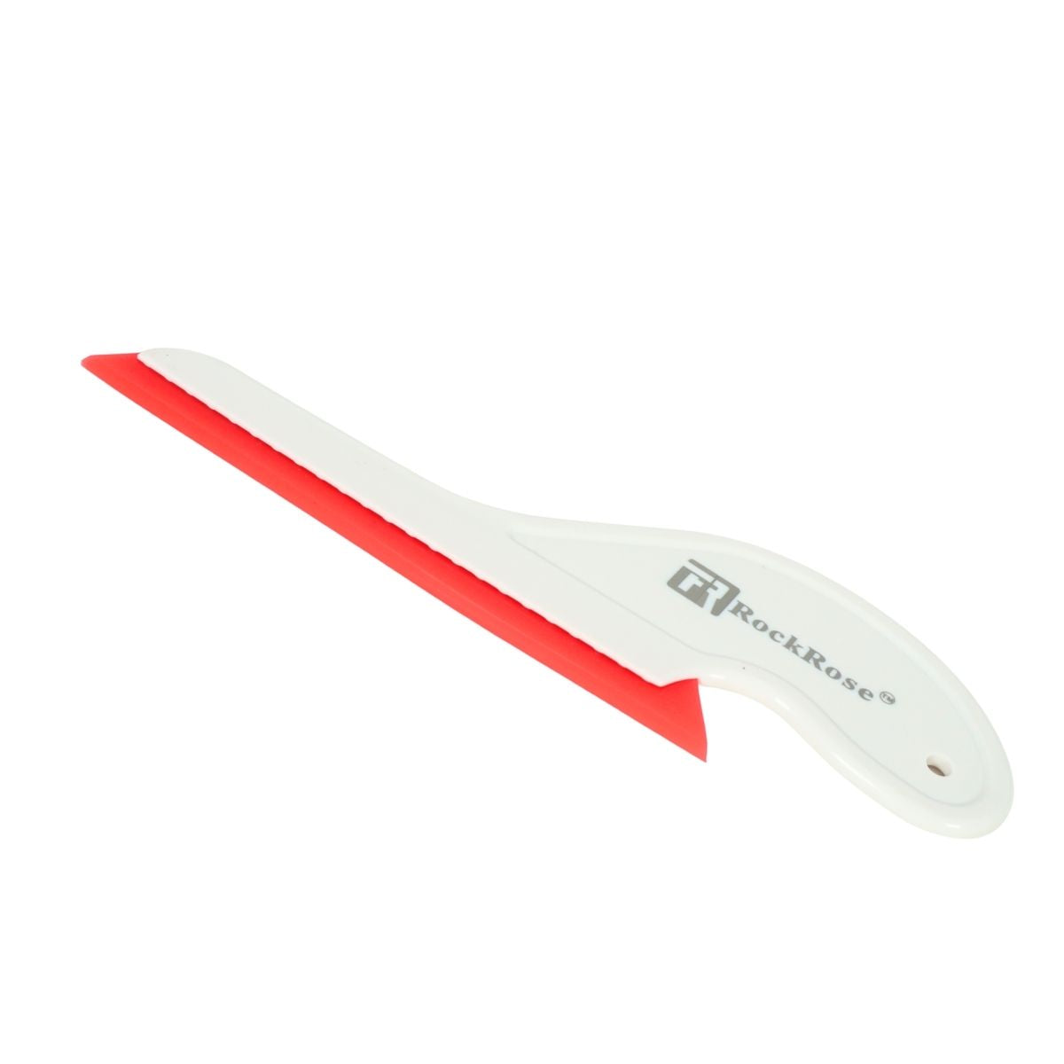 6-Inch Long Reach Triangular Scraper Squeegee Red with Silicone Blade for Windshield: Effortless Residual Water, Dust, Snow, and Ice Removal (Red)