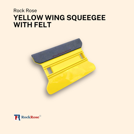 Yellow Wing Squeegee with Felt Edge - Professional Window Tinting Tool for Auto Vinyl Wrapping, Glass Cleaning, Detailing, and Household Applications (Pack 3 Units)
