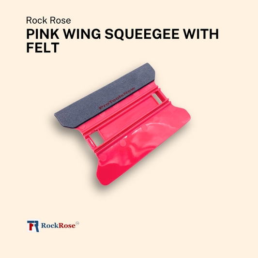 Pink Wing Squeegee with Felt Edge - Professional Window Tinting Tool for Auto Vinyl Wrapping, Glass Cleaning, Detailing, and Household Applications (Pack 3 Units)