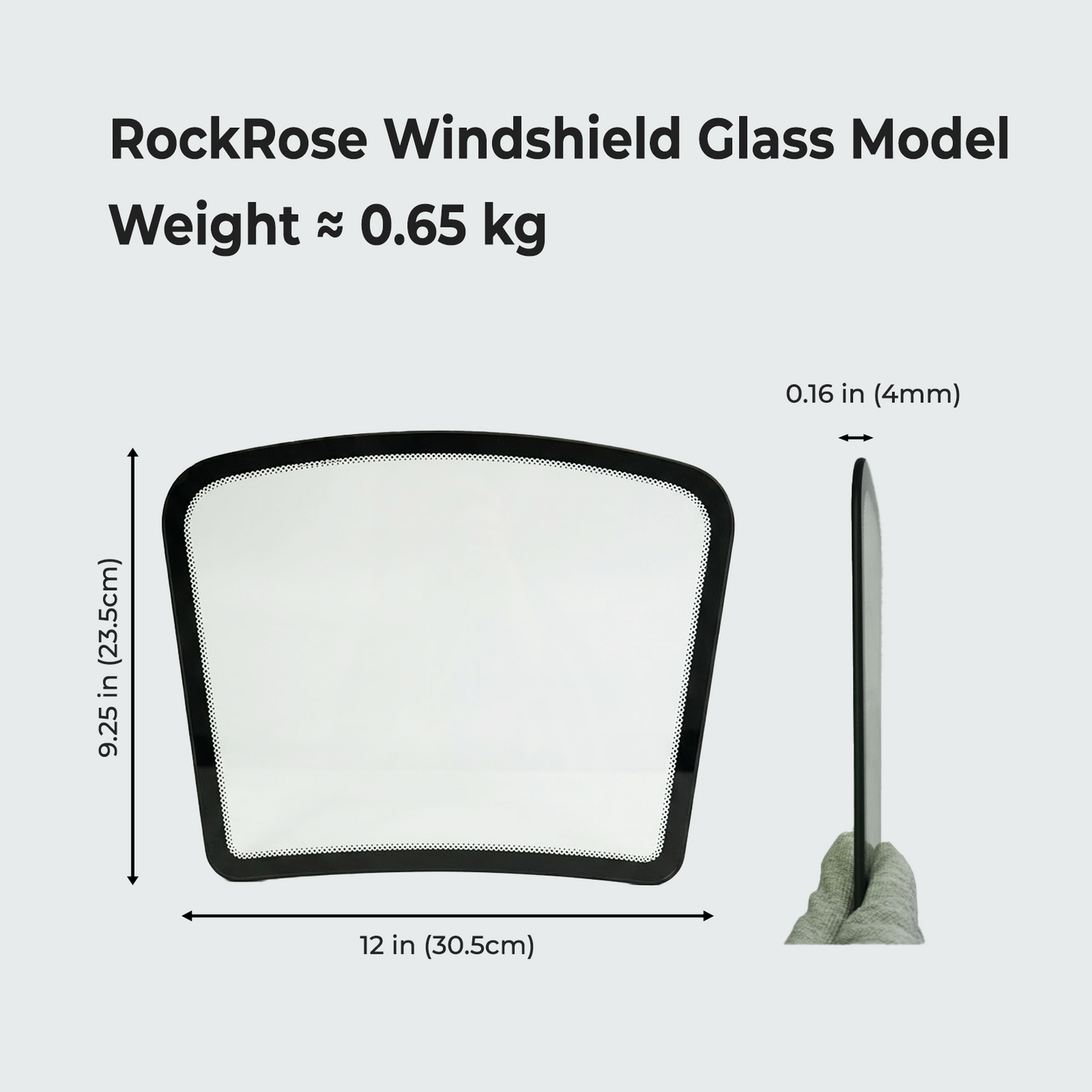 RockRose Demonstration Windshield Glass Model - Automotive Display & Training Prop