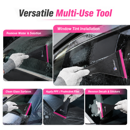 RockRose Long Handle Window Tint Squeegee – Professional Car Tint Tool for Automotive Glass Film, PPF, Vinyl Wrap & Bubble Removal