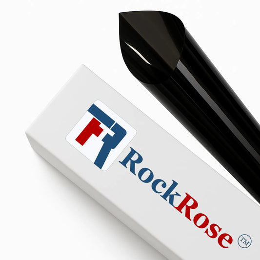 Blackout window tint for home with rockrose branding on the box