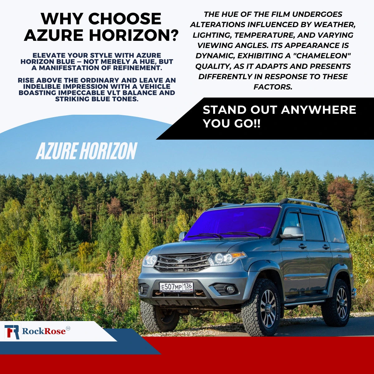 Deep Blue Chameleon Window Tint Film – Color-Shifting UV & Heat Rejection IRR 90%