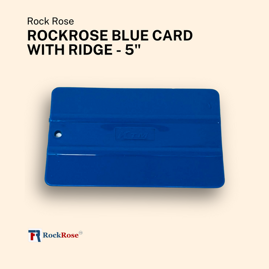 RockRose Black Bondo Squeegee w Felt - 4 Inch: Precision Window Tinting Tool for Auto Glass, Vinyl Wraps, and Paint Applications - 3 Units Pack (Blue w Ridge)