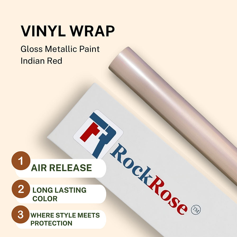 RockRose Vinyl Wrap Gloss Metallic Paint Indian Red