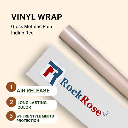 RockRose Vinyl Wrap Gloss Metallic Paint Indian Red