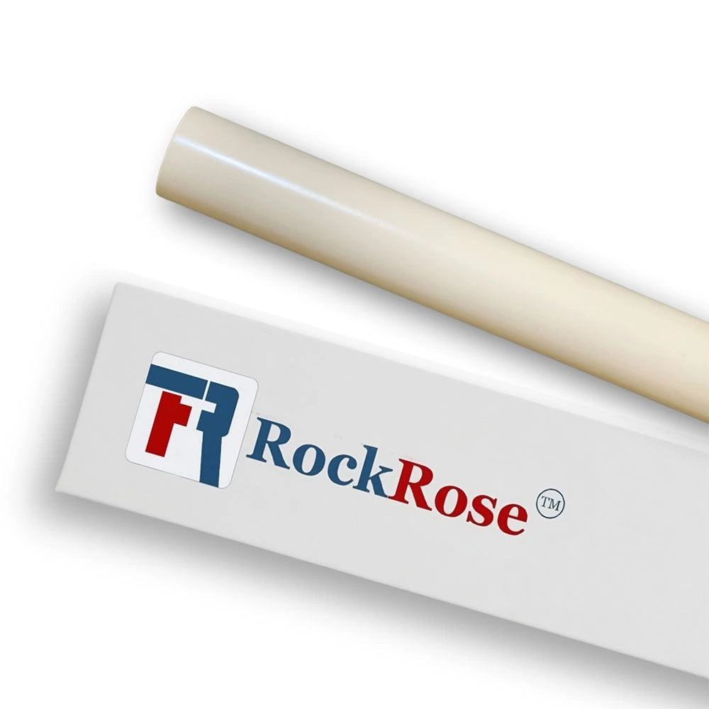 Roll of white wrap industrial style metallic paint matte with RockRose branding on a white background