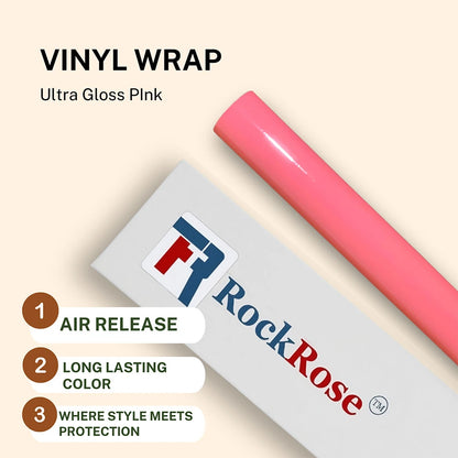 RockRose vinyl wrap roll with packaging on a beige background