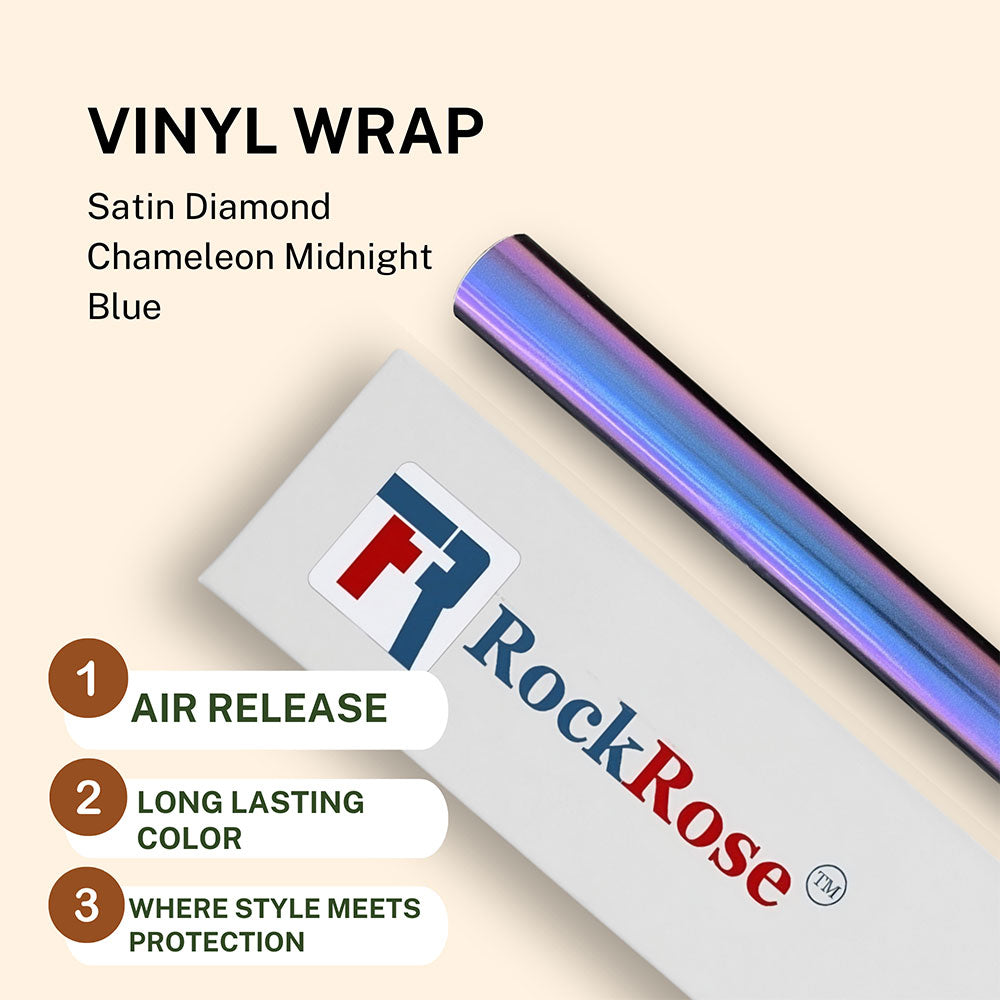 RockRose Vinyl Wrap Satin Diamond Chameleon Midnight Blue