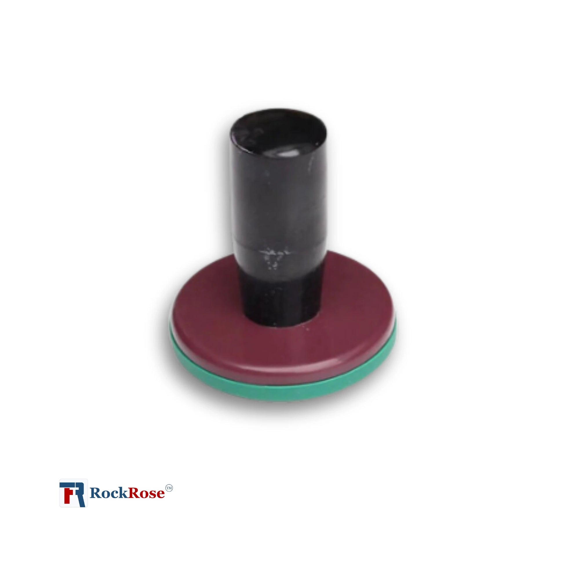 Black Vinyl Wrap Magnet Tool tool with red and green sanding disc on a white background, featuring RockRose branding.