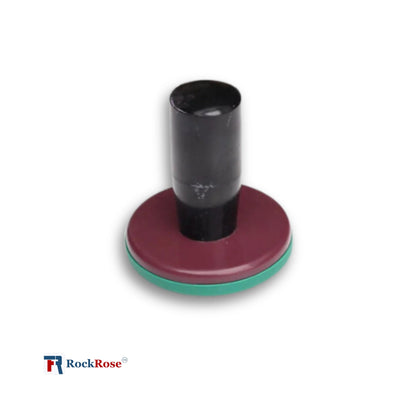 Black Vinyl Wrap Magnet Tool tool with red and green sanding disc on a white background, featuring RockRose branding.
