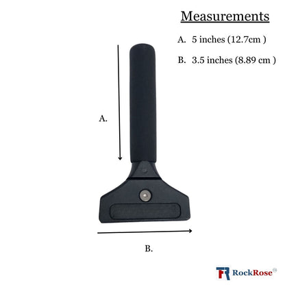 RockRose Premium 8'' Cast Aluminum Handle for Smooth Application - Aluminum Handle Shower Squeegee for Glass Doors & Tinting - Cast Vinyl Wrap Squeegee Tool with Handle for Comfort - Black
