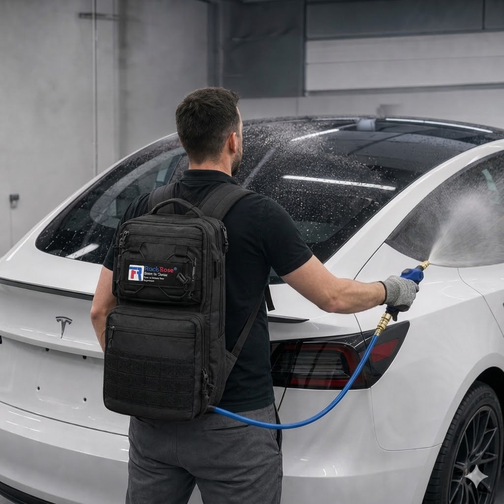 RockRose Battery-Powered 3L Electric Backpack Sprayer – High Pressure Water Spray System for Vinyl Wrap, PPF, Window Tint & Auto Detailing