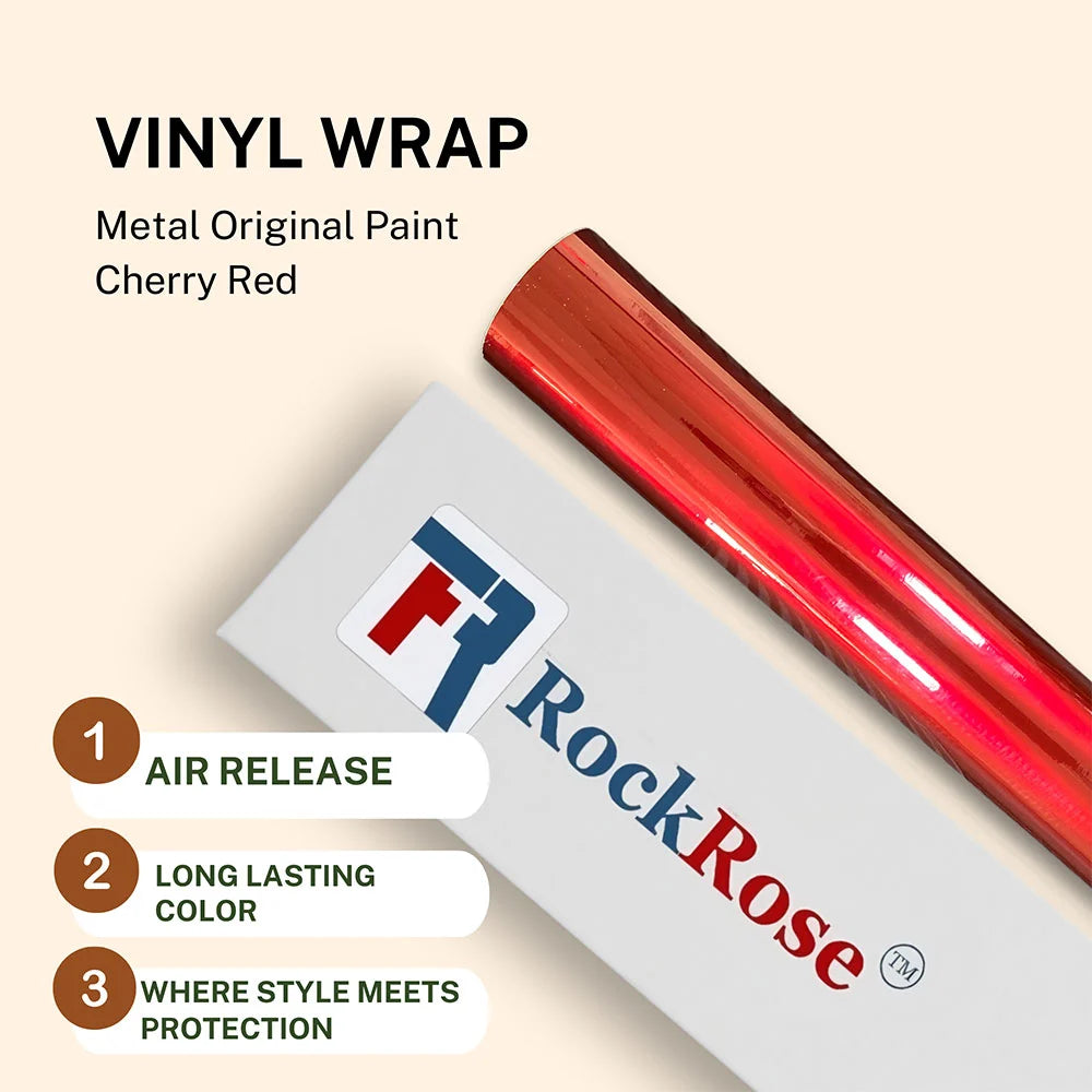 Rockrose vinyl wrap, metal original paint cherry red , air release